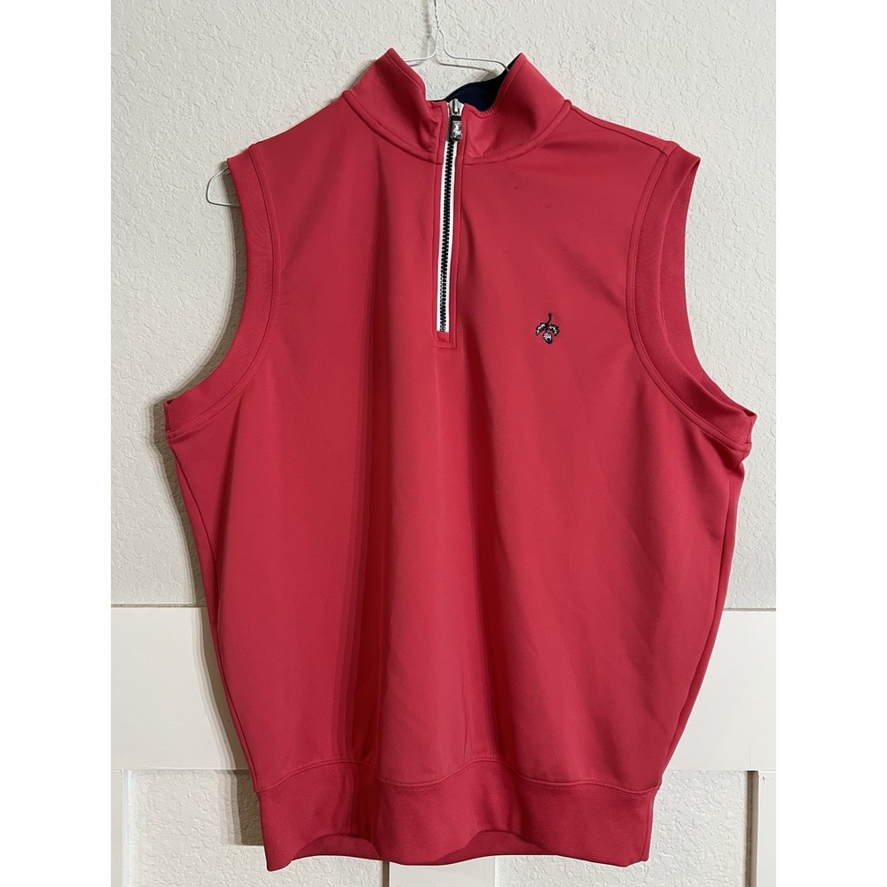 Fairway & Greene Men M Pink F&G Tech Vest 1/4 Zip Pullover Golf Vest Jacket